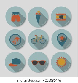 summer vacation icons