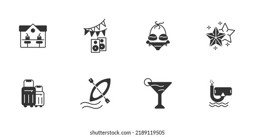 summer vacation icons set . summer vacation pack symbol vector elements for infographic web