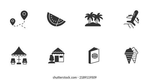 summer vacation icons set . summer vacation pack symbol vector elements for infographic web
