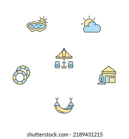 summer vacation icons set . summer vacation pack symbol vector elements for infographic web