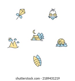 summer vacation icons set . summer vacation pack symbol vector elements for infographic web
