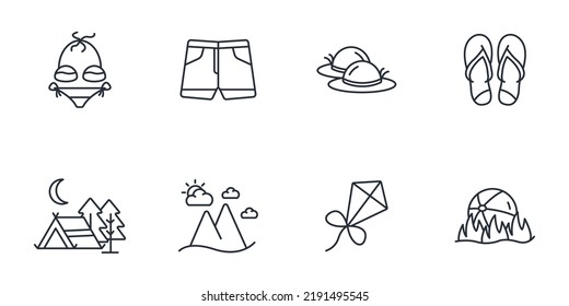summer vacation icons set . summer vacation pack symbol vector elements for infographic web