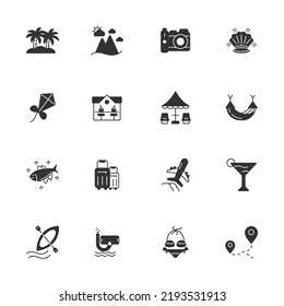 summer vacation icons set . summer vacation pack symbol vector elements for infographic web