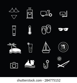 Summer vacation icons set vector