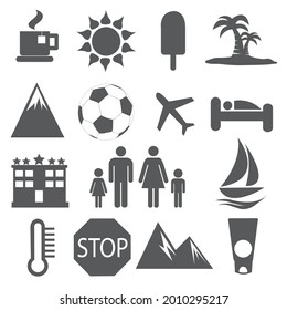 Vector de iconos de verano y vacaciones