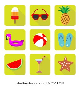 summer vacation icons vector illustration