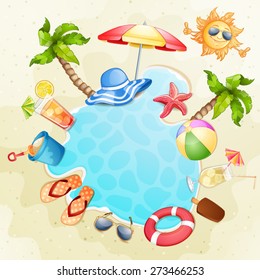 Summer vacation illustration.
