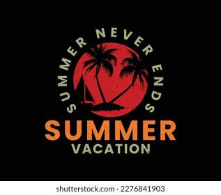 Summer Vacation Illustration Art Vector T-shirt Design 