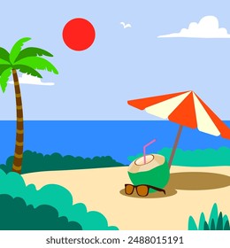 summer vacation illustration background beach