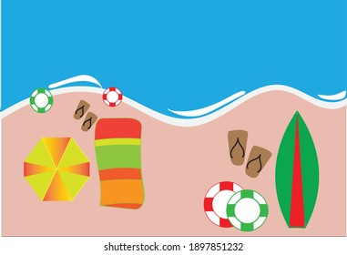 summer vacation illustration on the beach