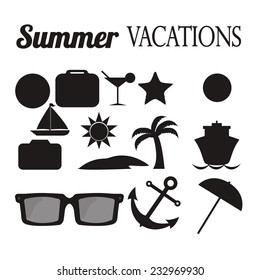 summer vacation illustration over color background