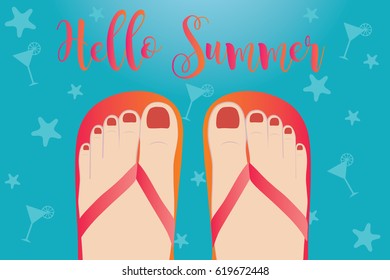 summer vacation illustration vector design