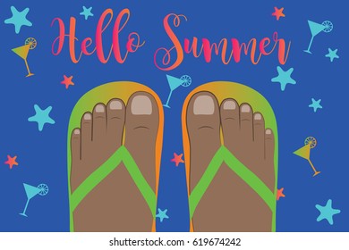 summer vacation illustration vector design