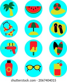 Summer vacation, illustration, vector, on a white background.