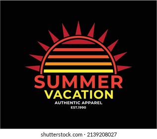 Summer Vacation Illustration Vector T-Shirt Design 
