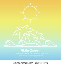 Summer vacation in island vector illustration