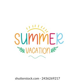 Summer vacation lettering text illustration design.eps 10.
