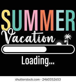 Summer Vacation Loading Retro Summer Gift T-shirt Design