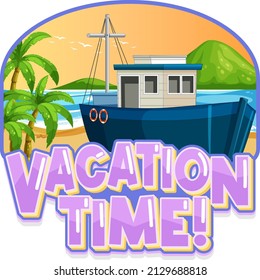Summer vacation logo concept illustration