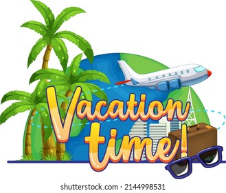 Summer vacation logo concept illustration