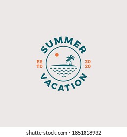 Summer vacation logo design vector illustration