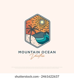 Summer vacation logo design vector  illustration, summer travel logo inspirations icon 