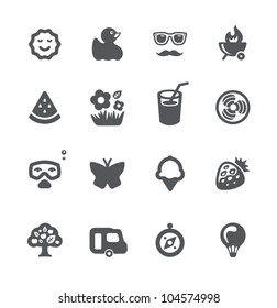 Summer And Vacation Minimalistic Simple Icons