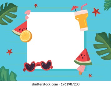 Papel de notas de verano y vacaciones
