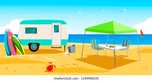 Summer vacation on the beach