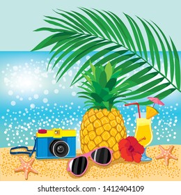 summer vacation on the beach, summer frame, summer frame