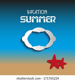 Summer vacation on the beach in the vector