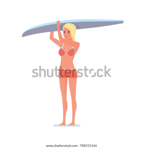 Summer Vacation On Sea Beach Surfer Stock Vector Royalty Free
