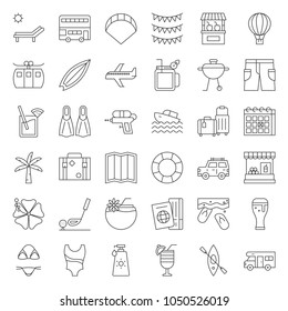 Summer Vacation Outline Icon Set Stock Vector (Royalty Free) 1050526019 ...