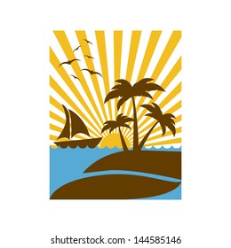 summer vacation over white background vector illustration