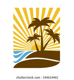 summer vacation over white background vector illustration