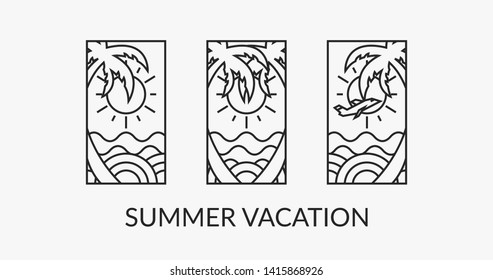 Summer vacation poster design, EPS10 template beach posters, banner.
