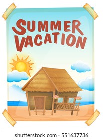 Sommerferien-Poster auf der Wandgrafik