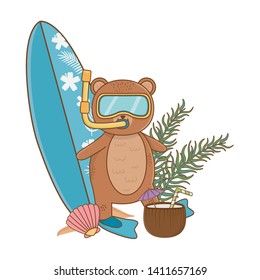 summer vacation relax cartoon vector illustration
