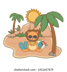 summer vacation relax cartoon vector illustration