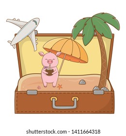 summer vacation relax cartoon vector illustration