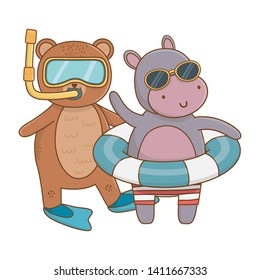 summer vacation relax cartoon vector illustration