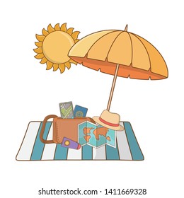 summer vacation relax cartoon vector illustration