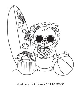 summer vacation relax cartoon vector illustration