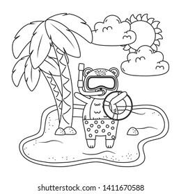 summer vacation relax cartoon vector illustration