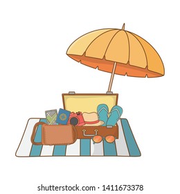 summer vacation relax cartoon vector illustration