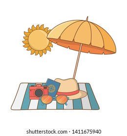 summer vacation relax cartoon vector illustration