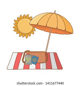 summer vacation relax cartoon vector illustration