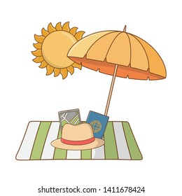summer vacation relax cartoon vector illustration