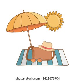summer vacation relax cartoon vector illustration
