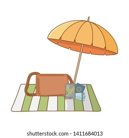 summer vacation relax cartoon vector illustration